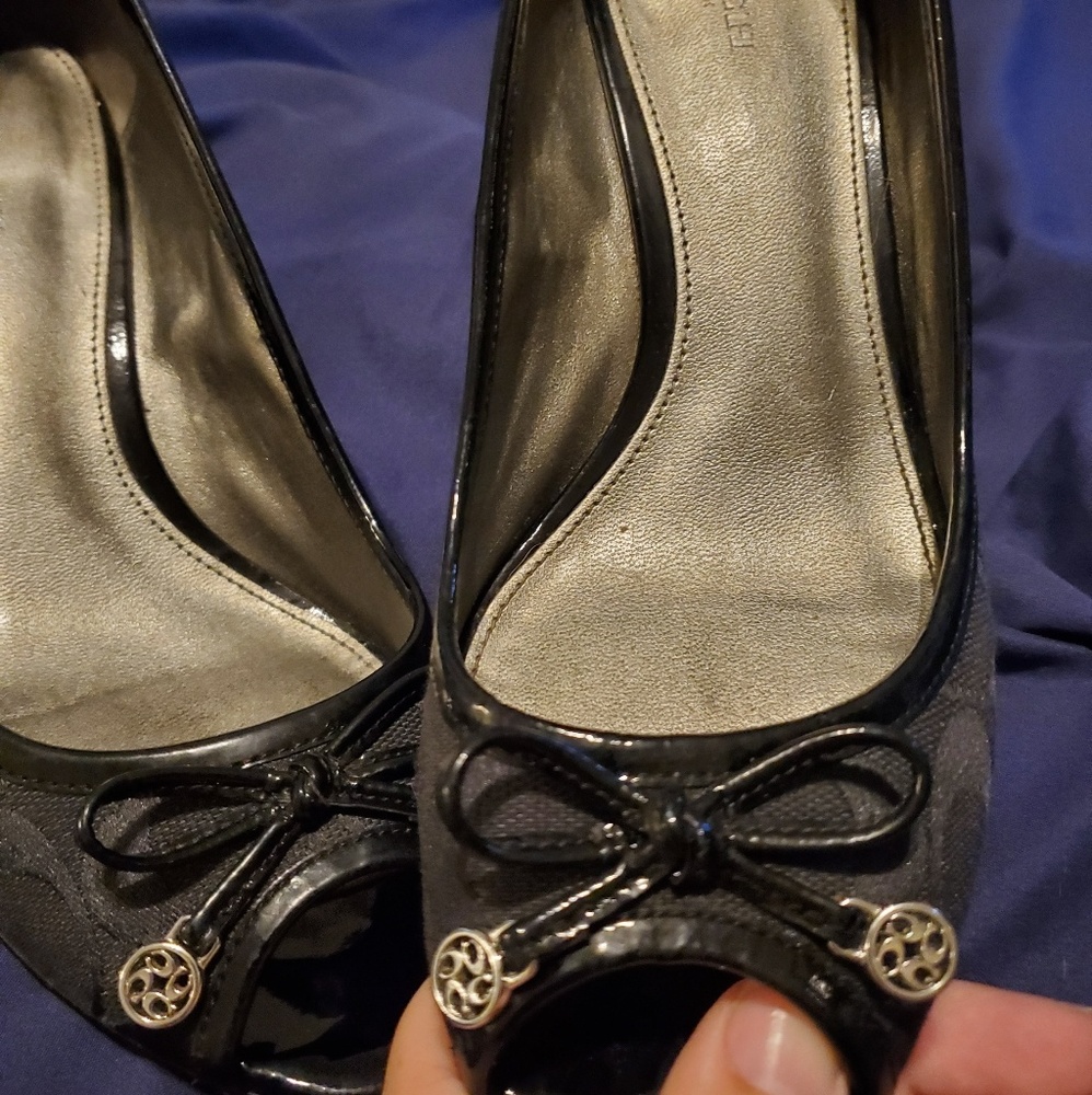 Coach peep toe wedges